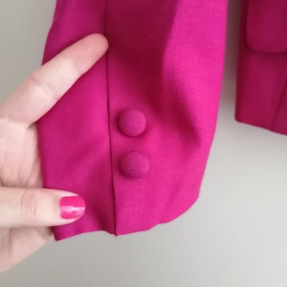 Vintage Braemar by Jeremy Scott Pure Virgin Wool Pink Single Breasted Blazer 4 - Picture 13 of 17